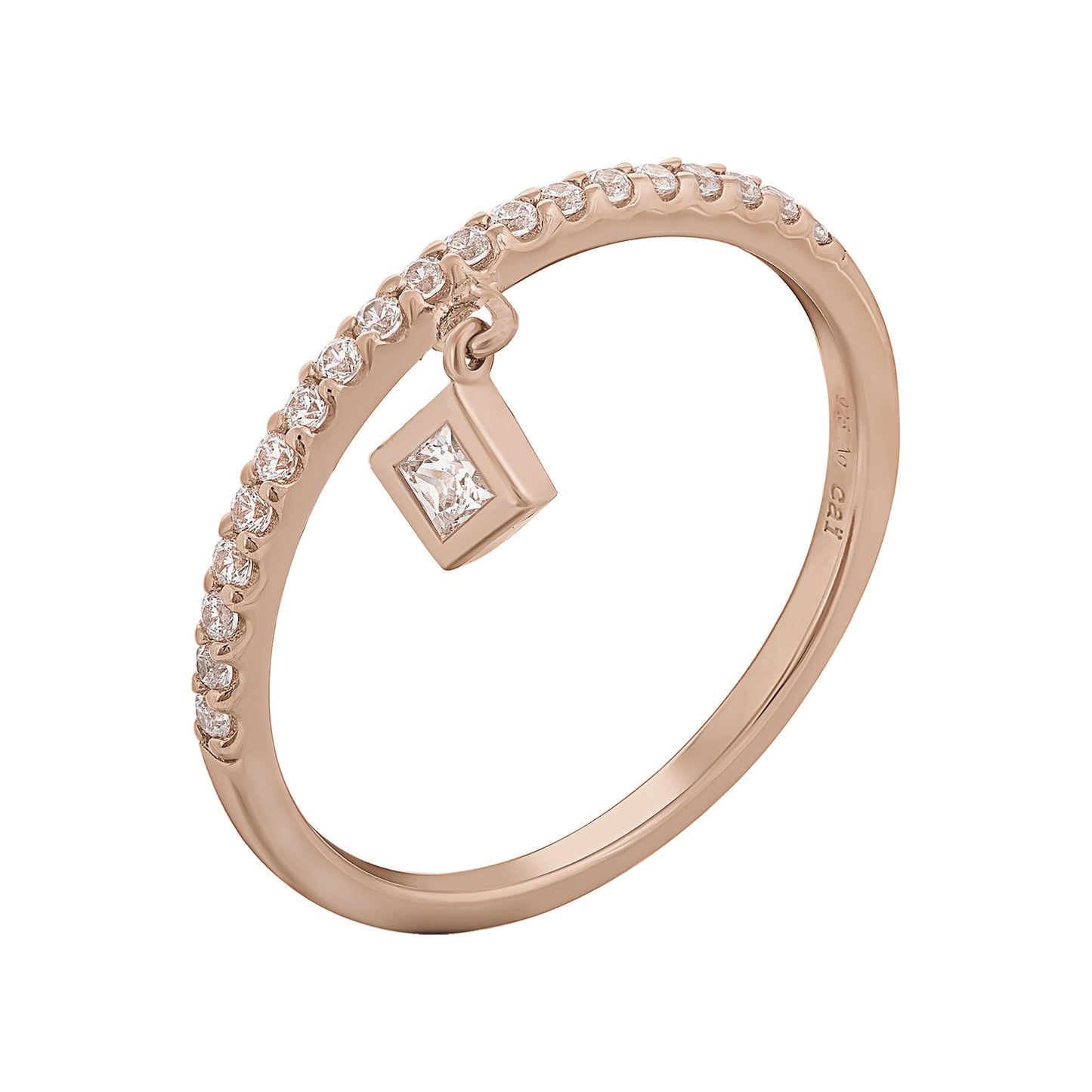 cai Ring 925/- Sterling Silber rotvergoldet Zirkonia