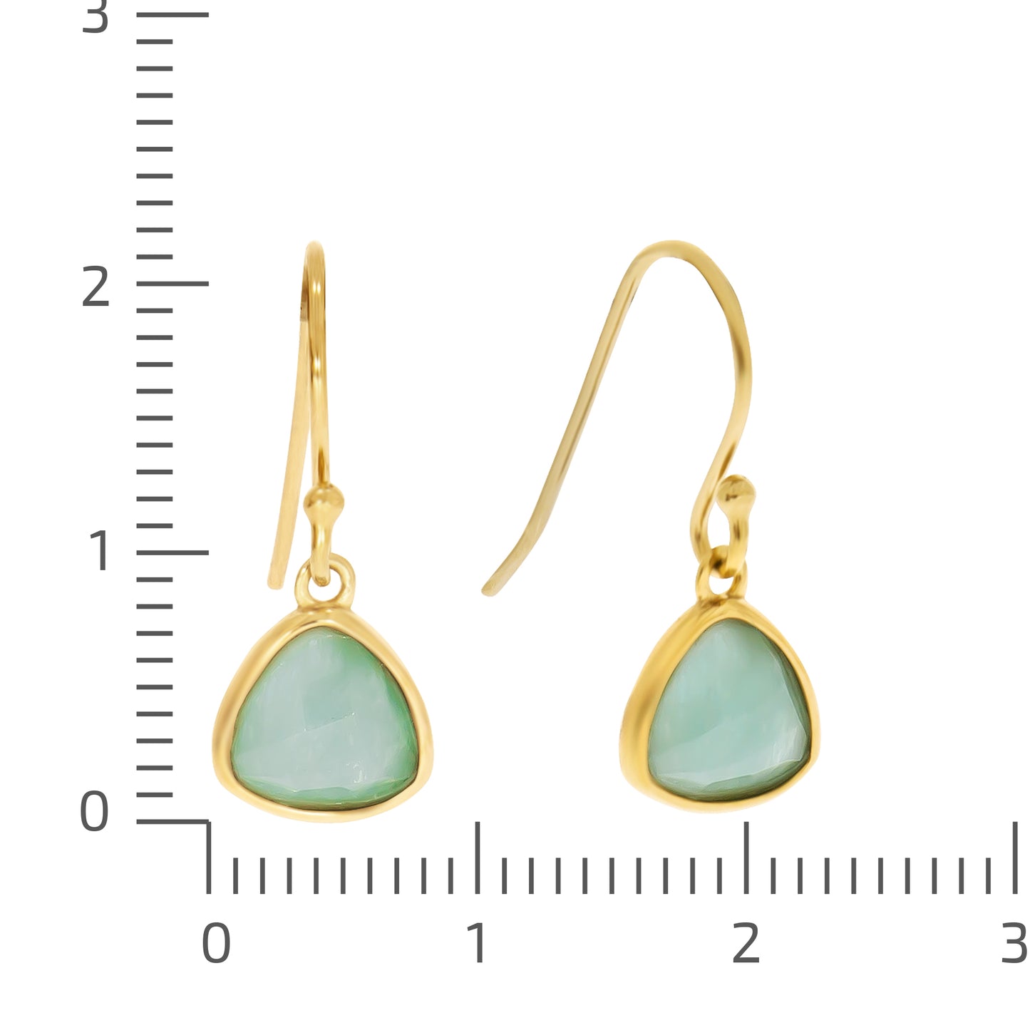 Ohrringe 925/- Sterling Silber vergoldet 2,6cm Amazonit