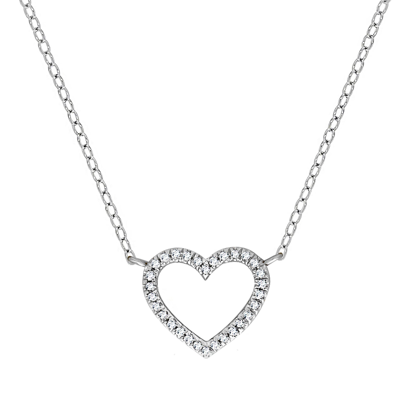 Collier 375 Weißgold Ankerkette 375/- Gold 45,0cm Diamant 0,055ct