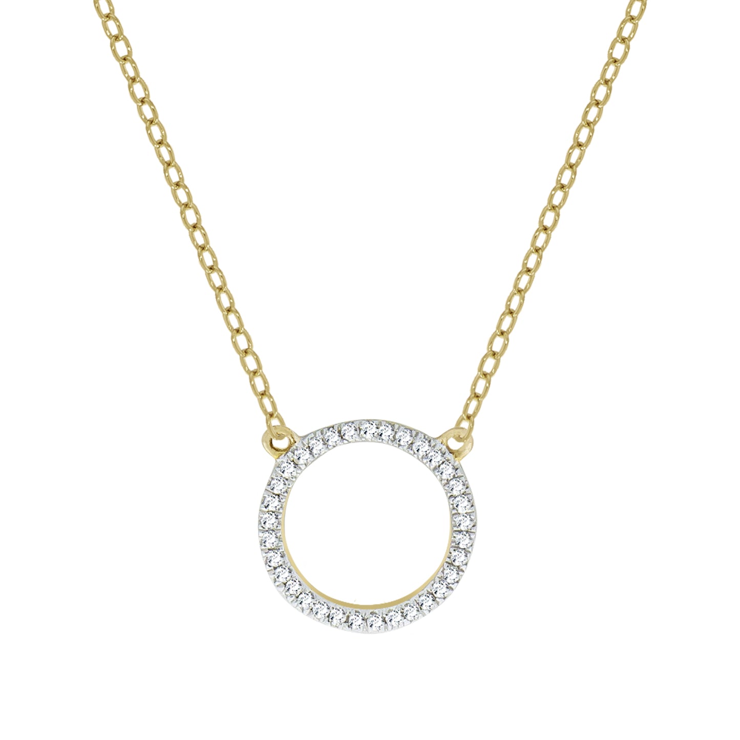 Collier 375/- Gold rhodiniert (teil) 45,0cm Diamant 0,05ct
