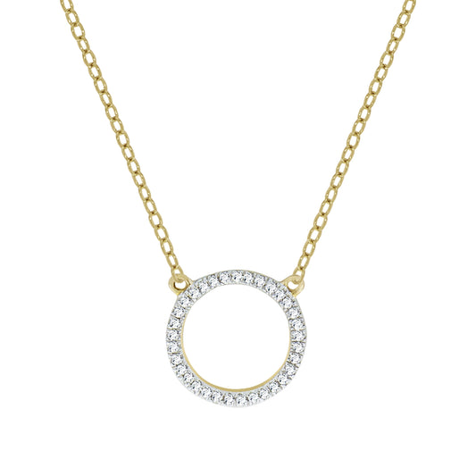 Collier 375/- Gold rhodiniert (teil) 45,0cm Diamant 0,05ct