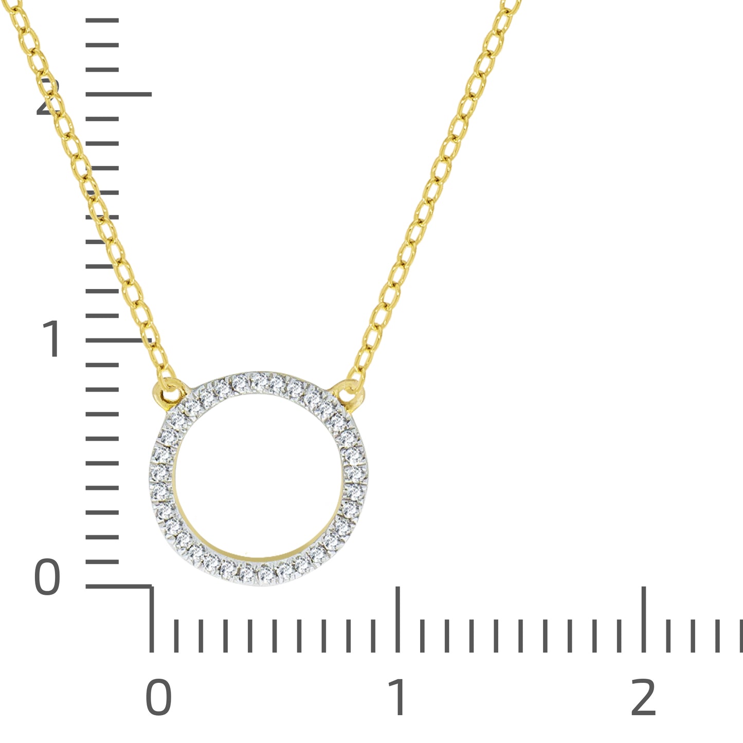 Collier 375/- Gold rhodiniert (teil) 45,0cm Diamant 0,05ct