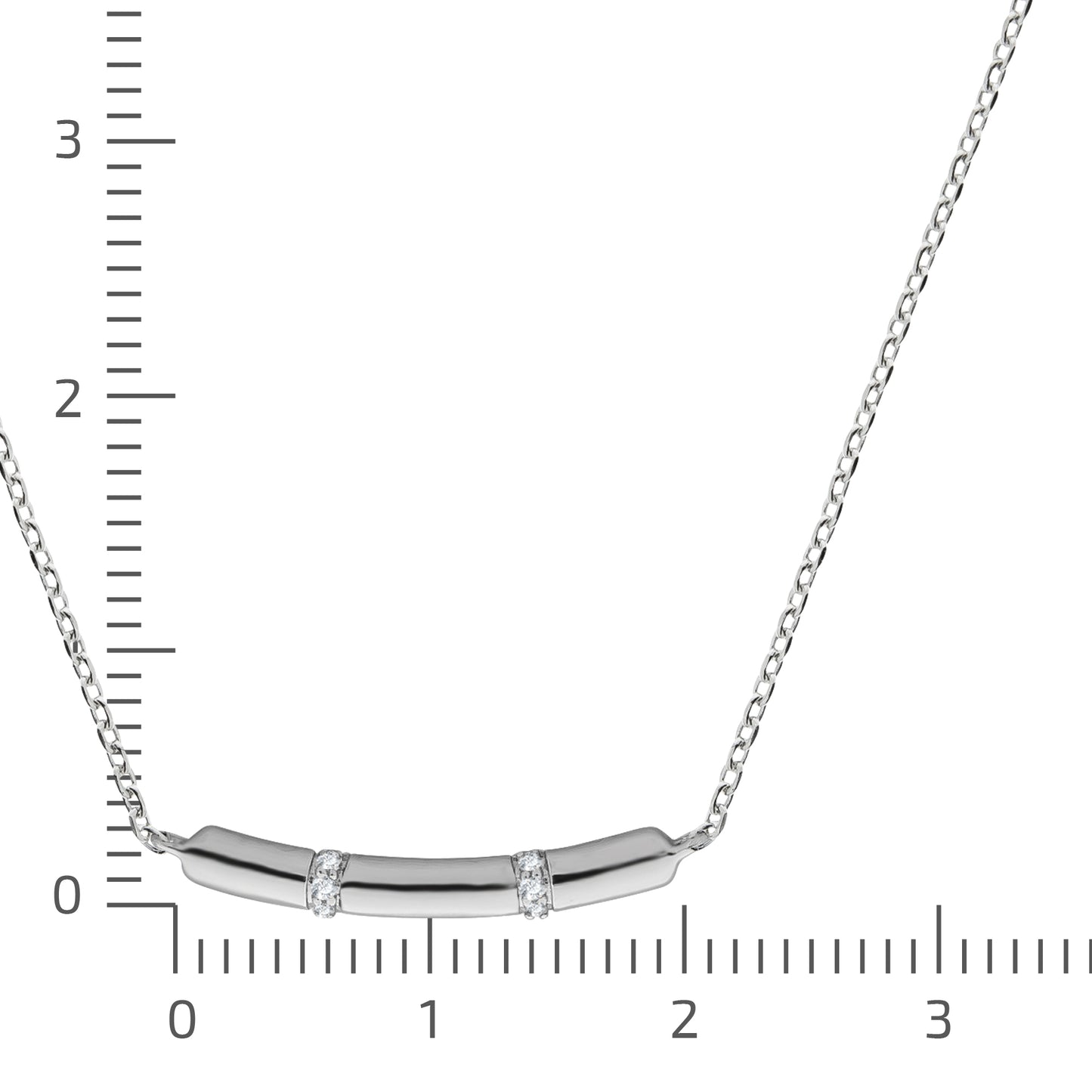 Collier 375 Weißgold Diamant Ankerkette 375/- Gold rhodiniert (teil) 45,0cm Diamant 0,020ct