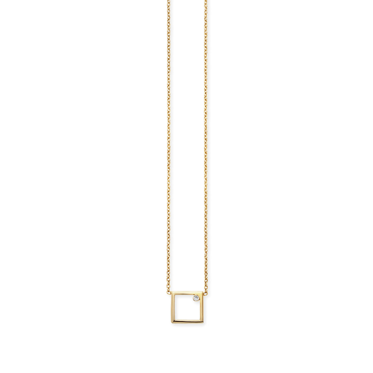 cai Collier Panzerkette 925/- Sterling Silber vergoldet 43,0cm Zirkonia