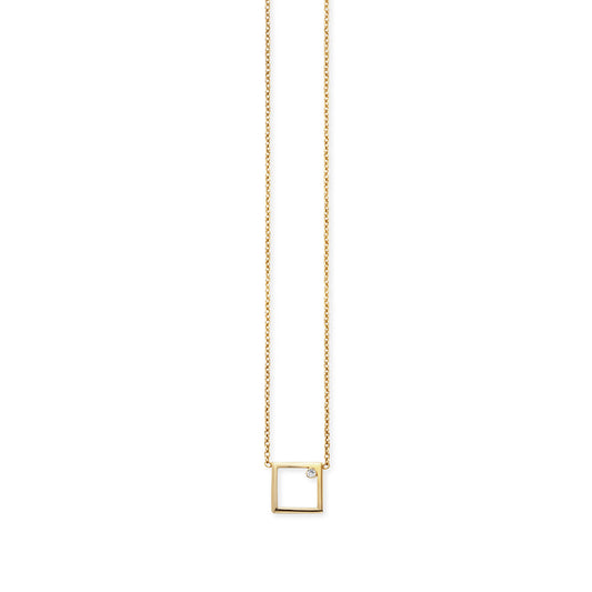 cai Collier Panzerkette 925/- Sterling Silber vergoldet 43,0cm Zirkonia