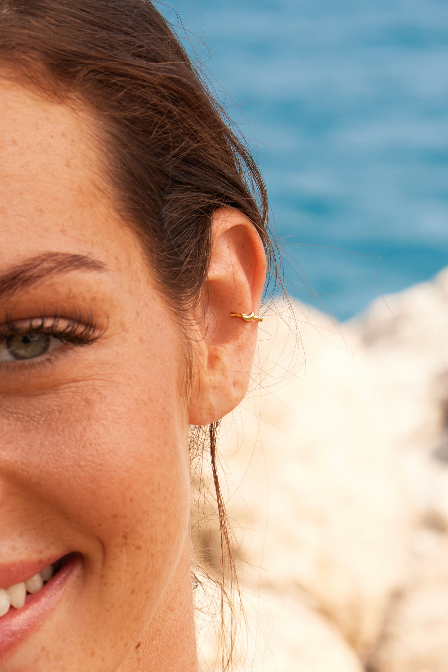 cai Ear Cuff 925/- Sterling Silber vergoldet 0,9cm ohne