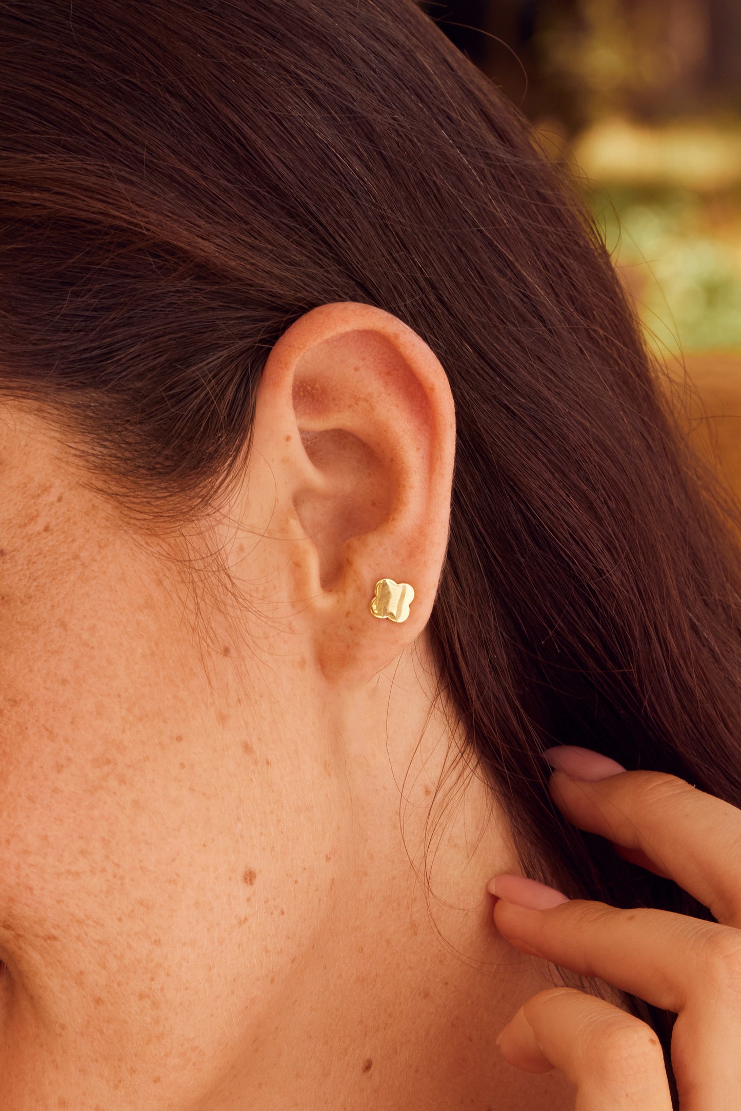 cai Ohrstecker 925/- Sterling Silber vergoldet 0,8cm ohne Stein