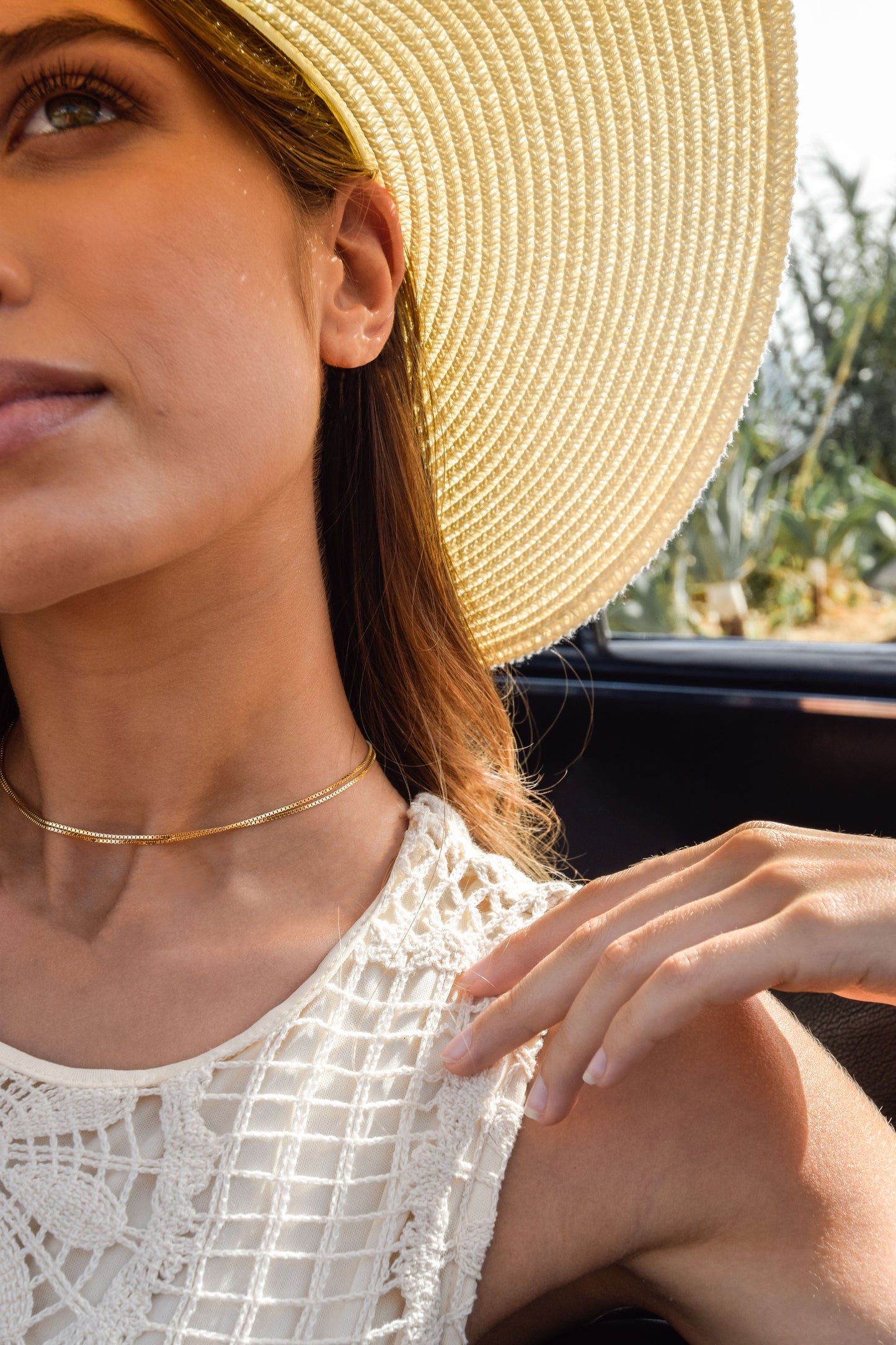 cai Collier Choker Venezianerkette 925/- Sterling Silber vergoldet 37cm ohne Stein