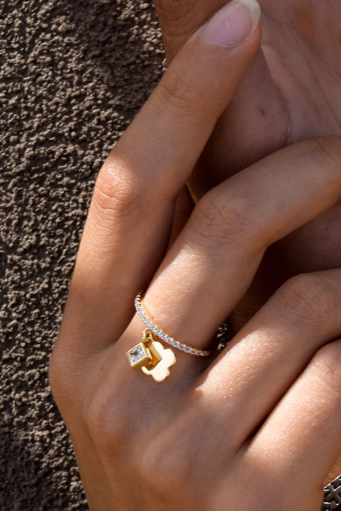 cai Ring 925/- Sterling Silber vergoldet Zirkonia