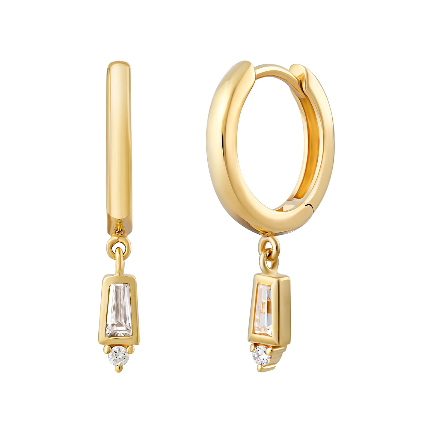 cai Creole 925/- Sterling Silber vergoldet 1,9cm Zirkonia