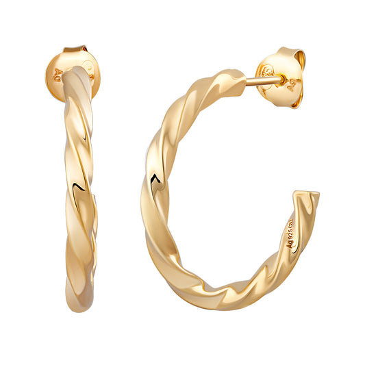 cai Creole 925/- Sterling Silber vergoldet 2,5cm ohne