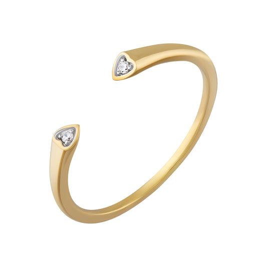 cai Ring 925/- Sterling Silber vergoldet Zirkonia