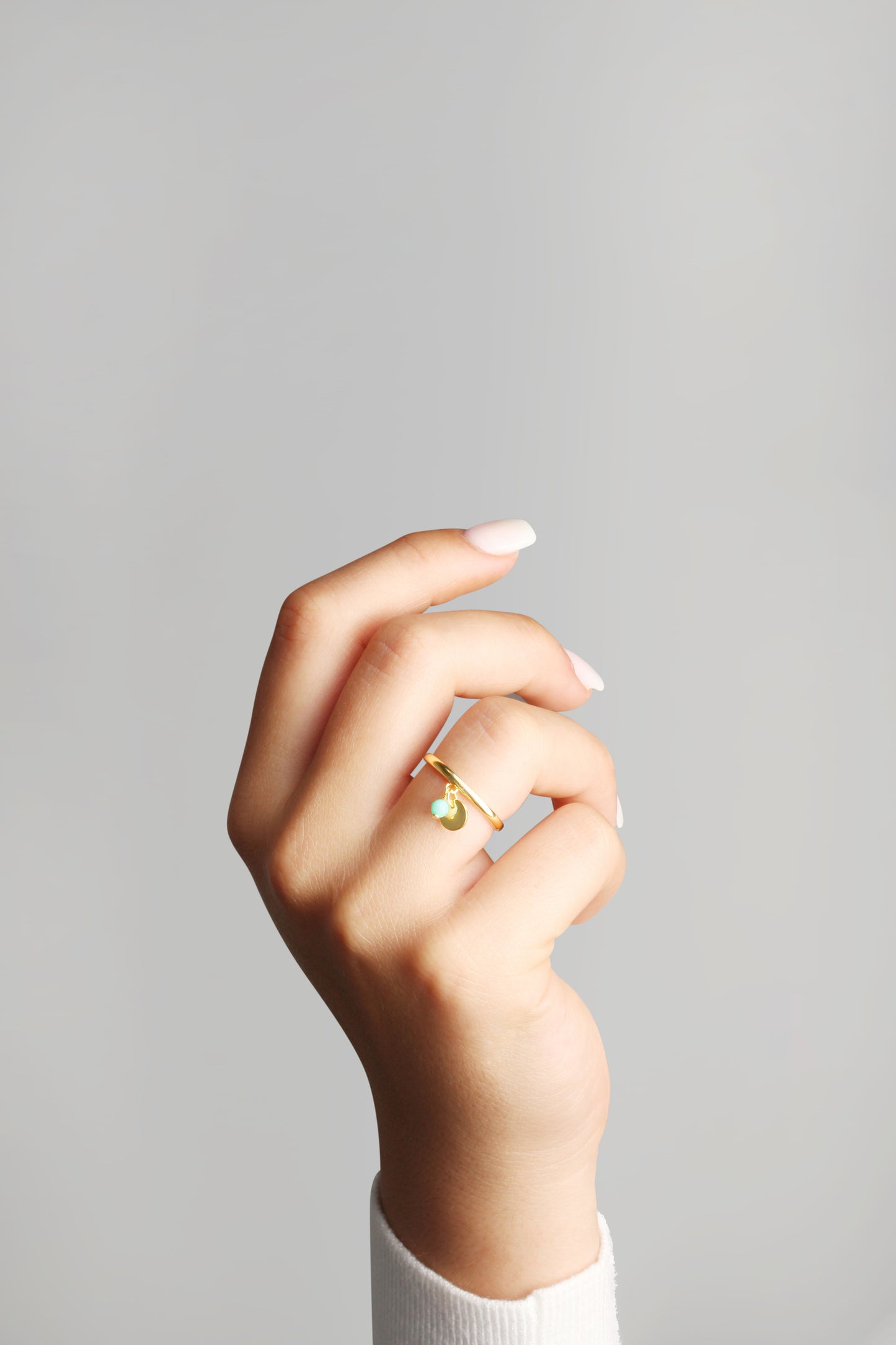 cai Ring 925/- Sterling Silber vergoldet Amazonit