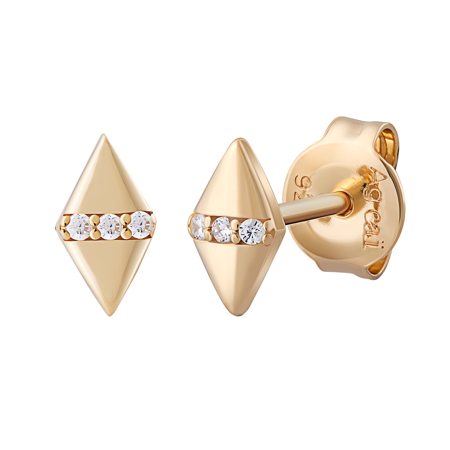 cai Ohrstecker 925/- Sterling Silber vergoldet 0,8cm Zirkonia