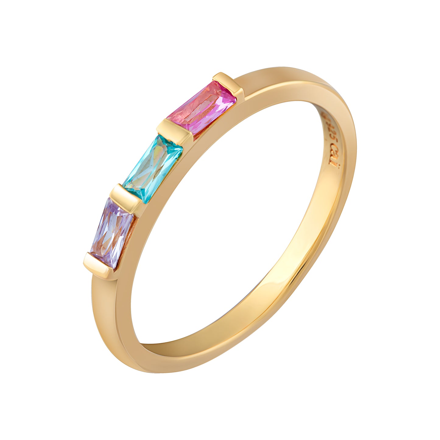 cai Ring 925/- Sterling Silber vergoldet Zirkonia