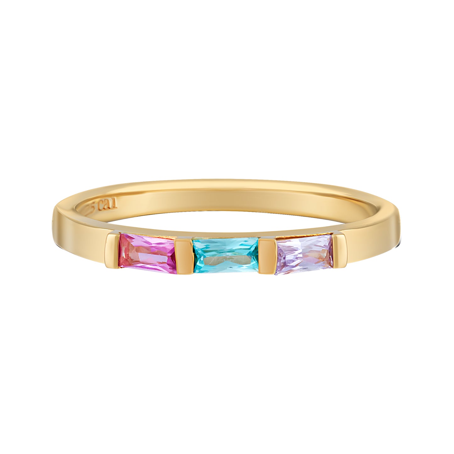 cai Ring 925/- Sterling Silber vergoldet Zirkonia