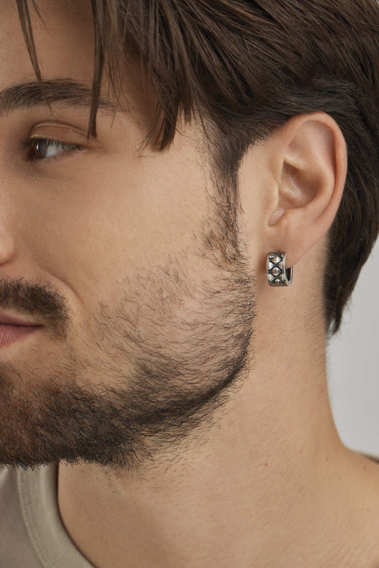 cai Single Ohrring 925/- Sterling Silber oxidiert 18,0cm ohne Stein