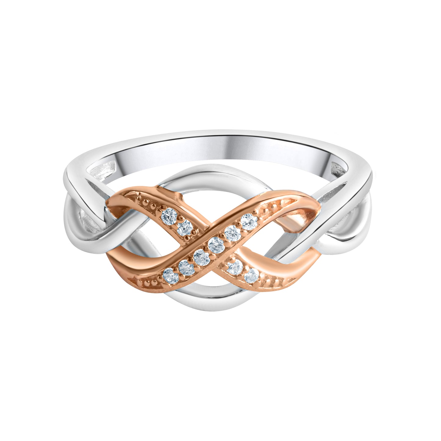 Ring 925/- Sterling Silber rotvergoldet (teil) Zirkonia