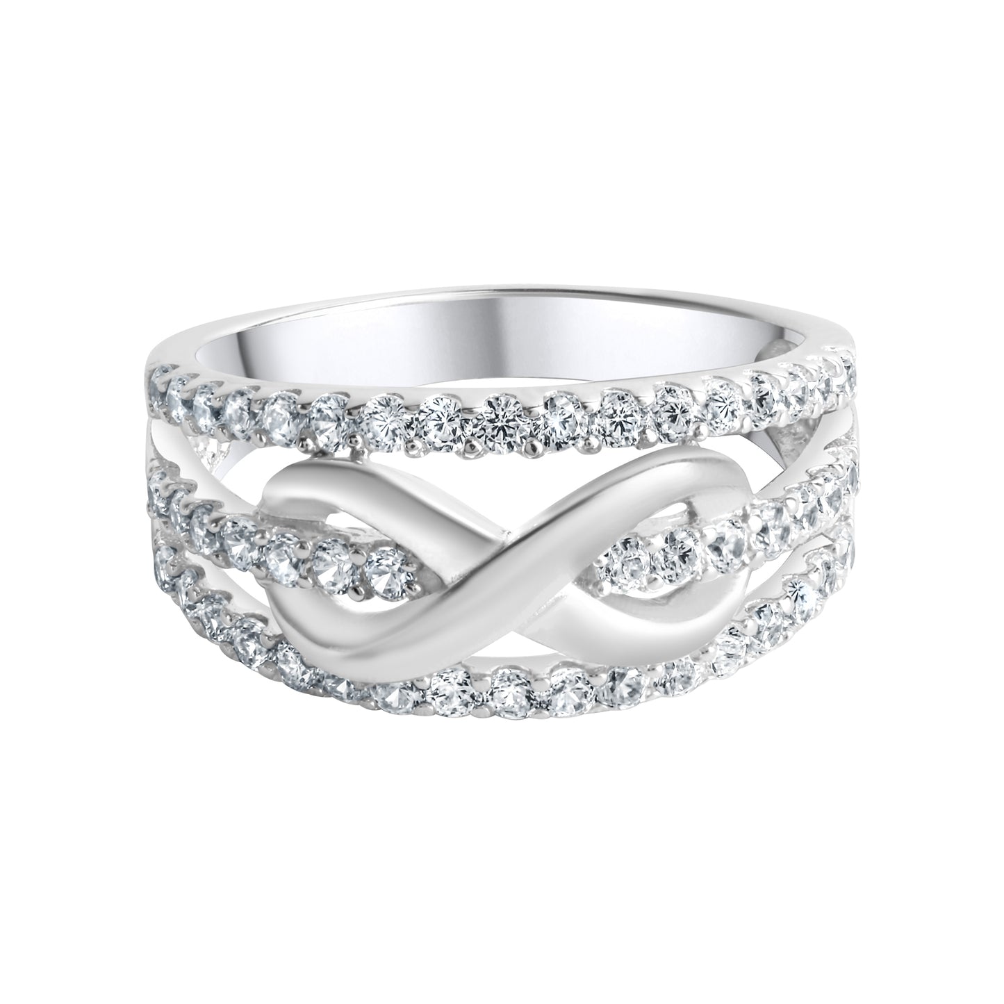 Ring 925/- Sterling Silber rhodiniert Zirkonia