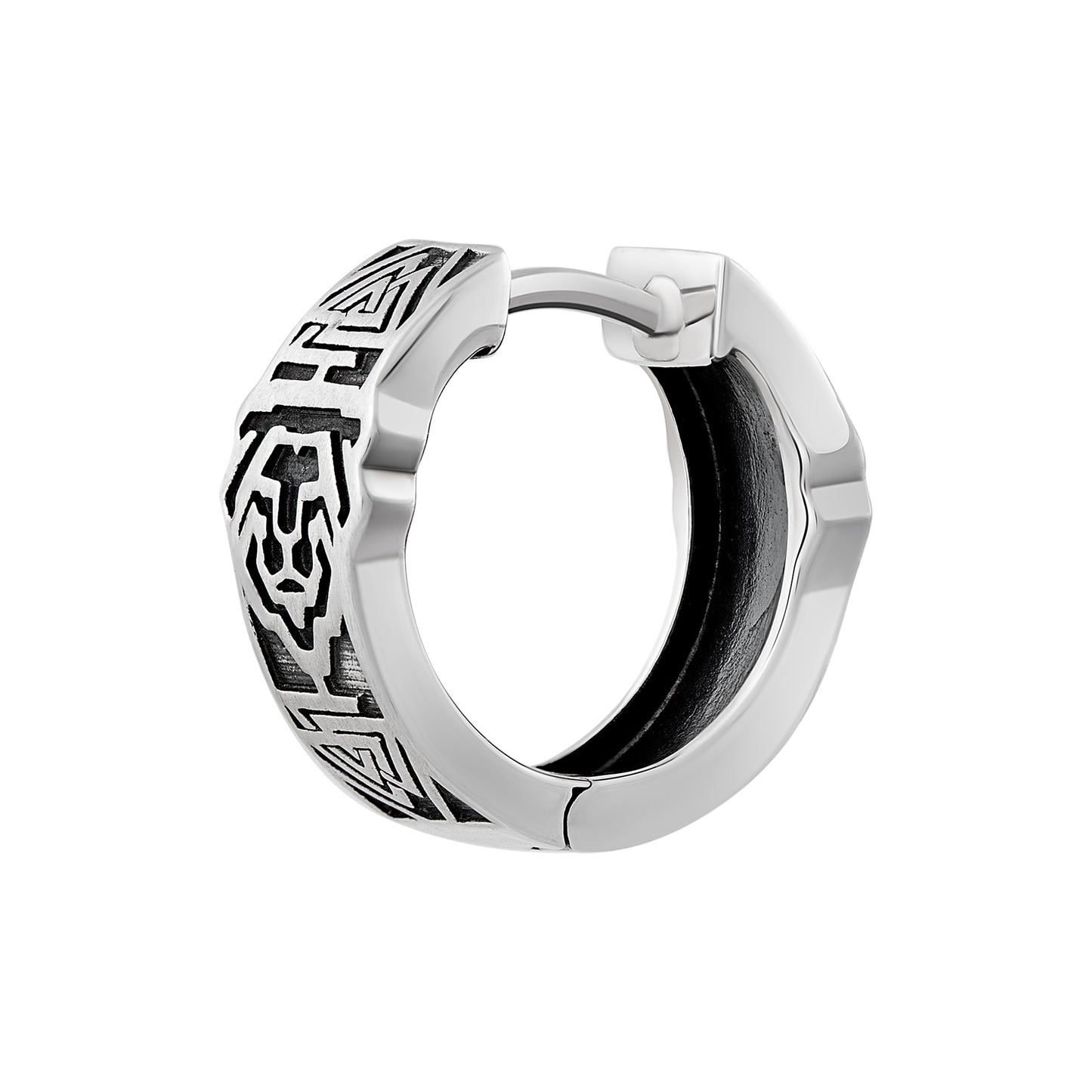 cai Single Creole 925/- Sterling Silber oxidiert 1,4cm