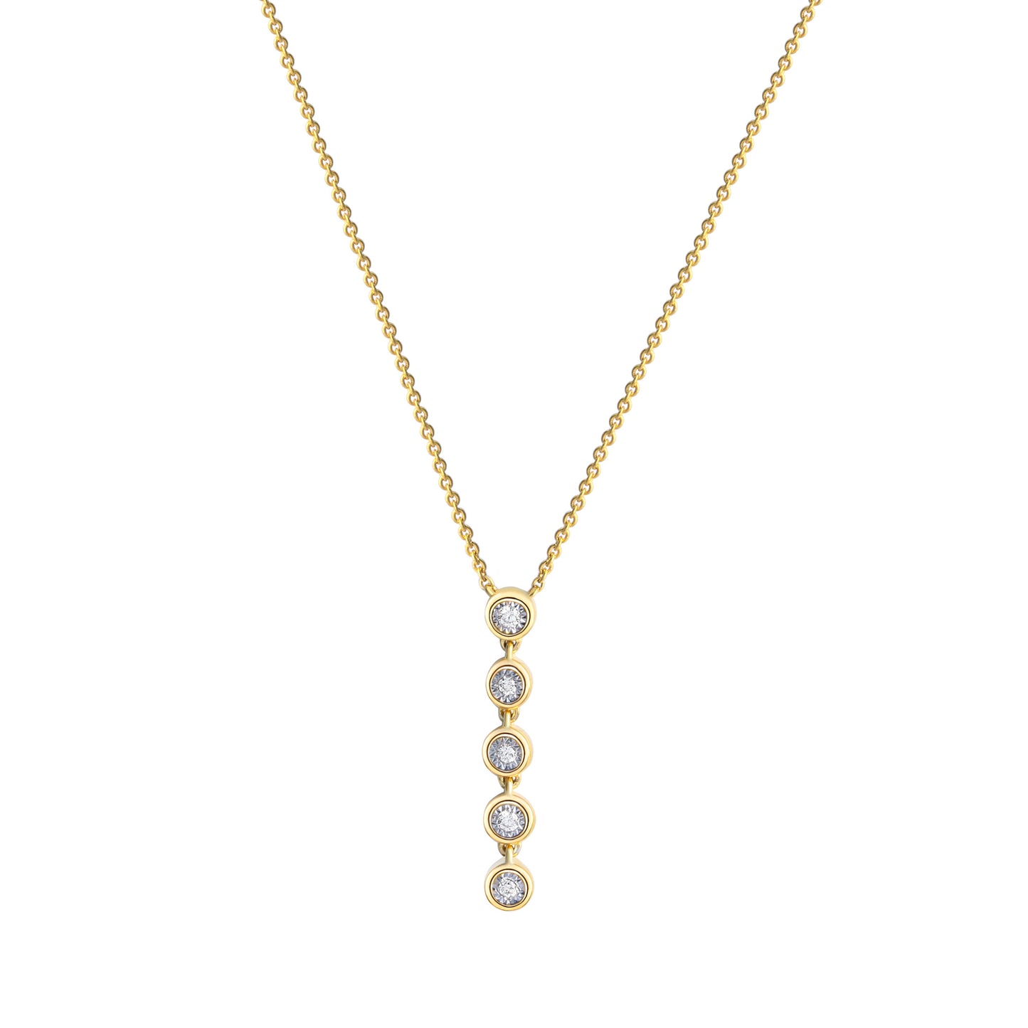 Halskette Ankerkette 585/- Gold rhodiniert (teil) 45,0cm Brillant 0,05ct