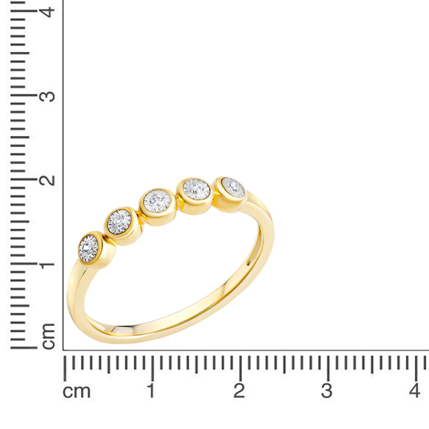 Ring 585/- Gold rhodiniert (teil) Brillant 0,05ct.