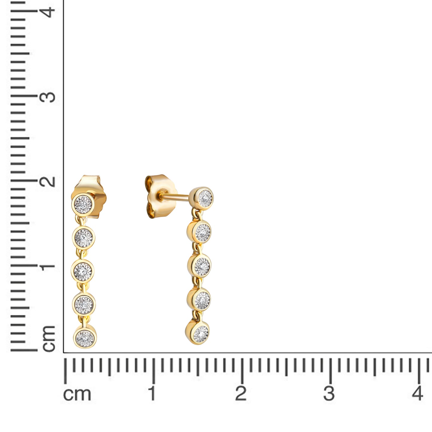 Ohrringe 585/- Gold rhodiniert (teil) 2,0cm Brillant 0,05ct