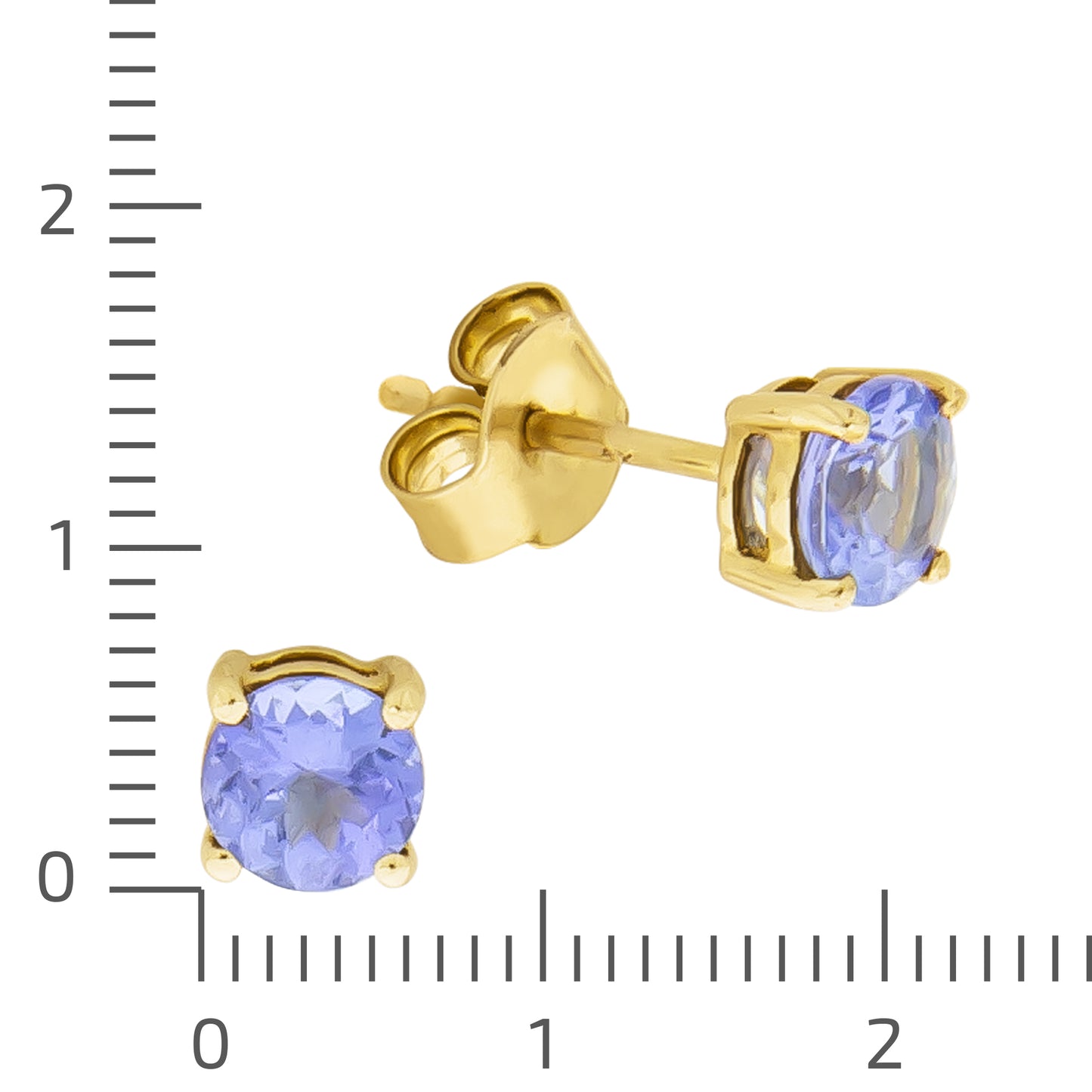 Ohrstecker 375/- Gold 0,6cm Tansanit