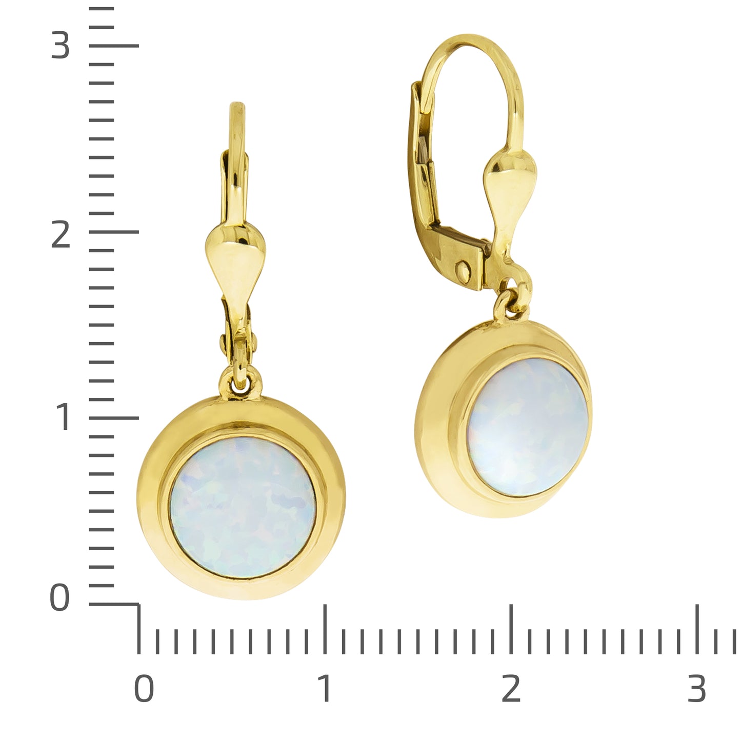 Ohrhänger 375/- Gold 2,7cm Opalith 2,0ct.