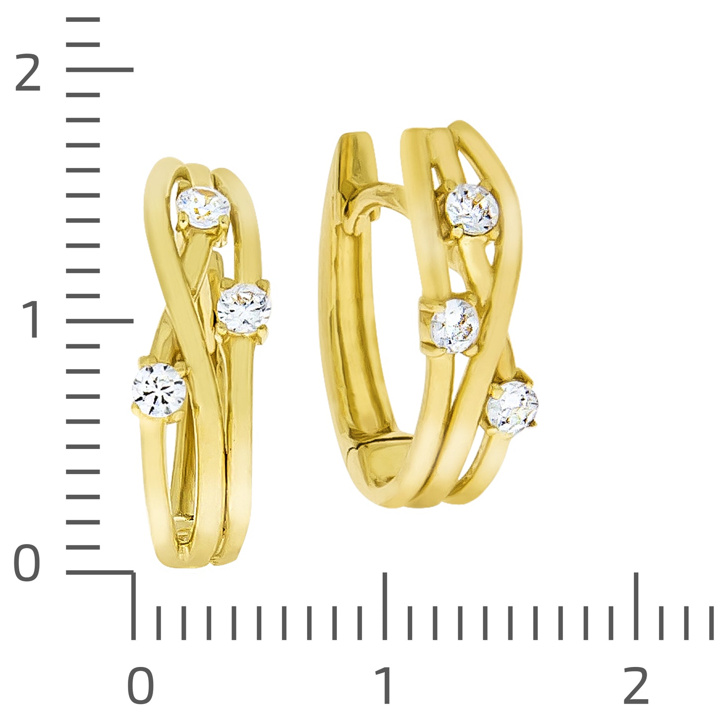 Klappcreolen 333/- Gold 1,4cm Zirkonia