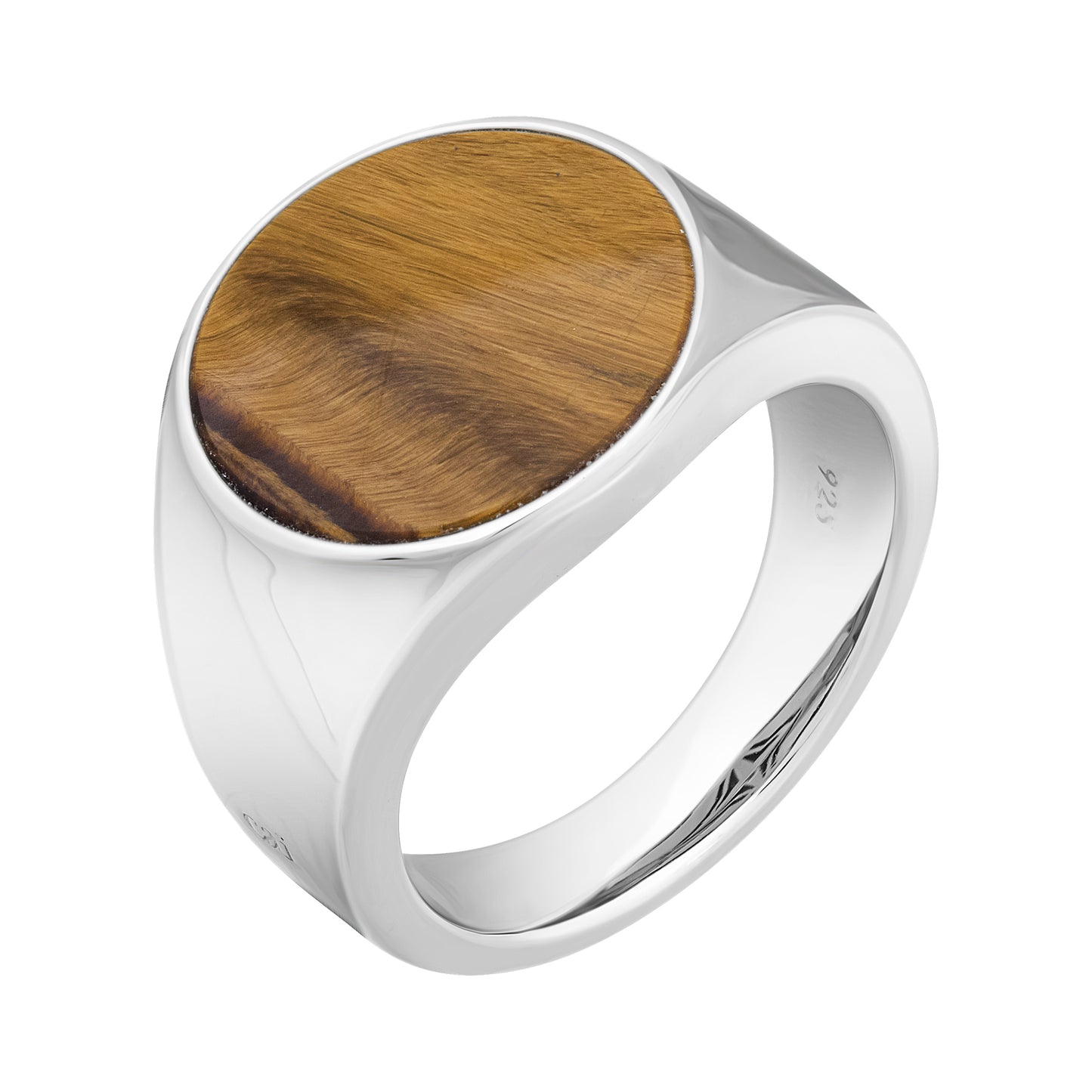 cai Ring 925/- Sterling Silber rhodiniert Tigerauge 2,50ct