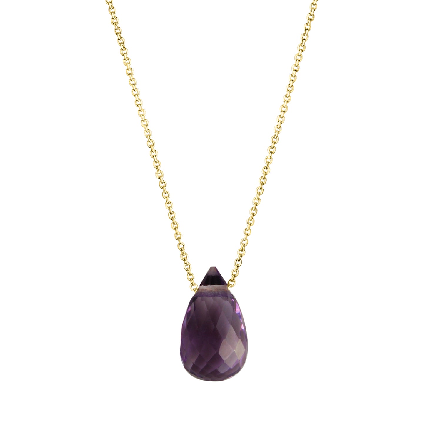 Halskette Ankerkette 375/- Gold 45,0cm Amethyst