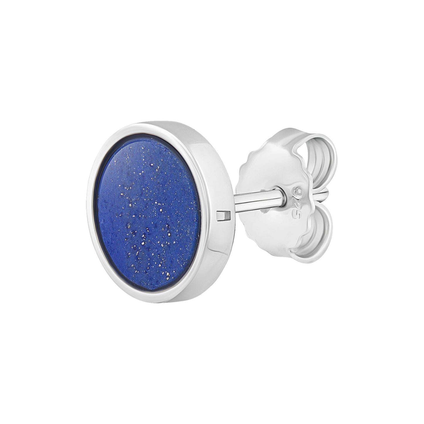 cai Single-Ohrstecker 925/- Sterling Silber rhodiniert 0,9cm Lapislazuli