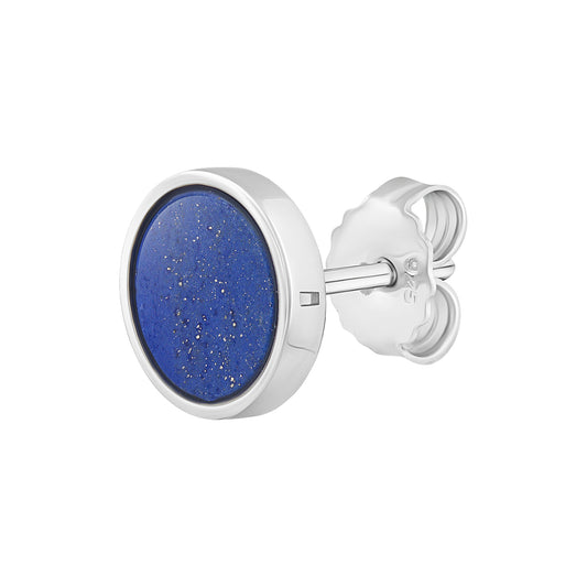 cai Single-Ohrstecker 925/- Sterling Silber rhodiniert 0,9cm Lapislazuli