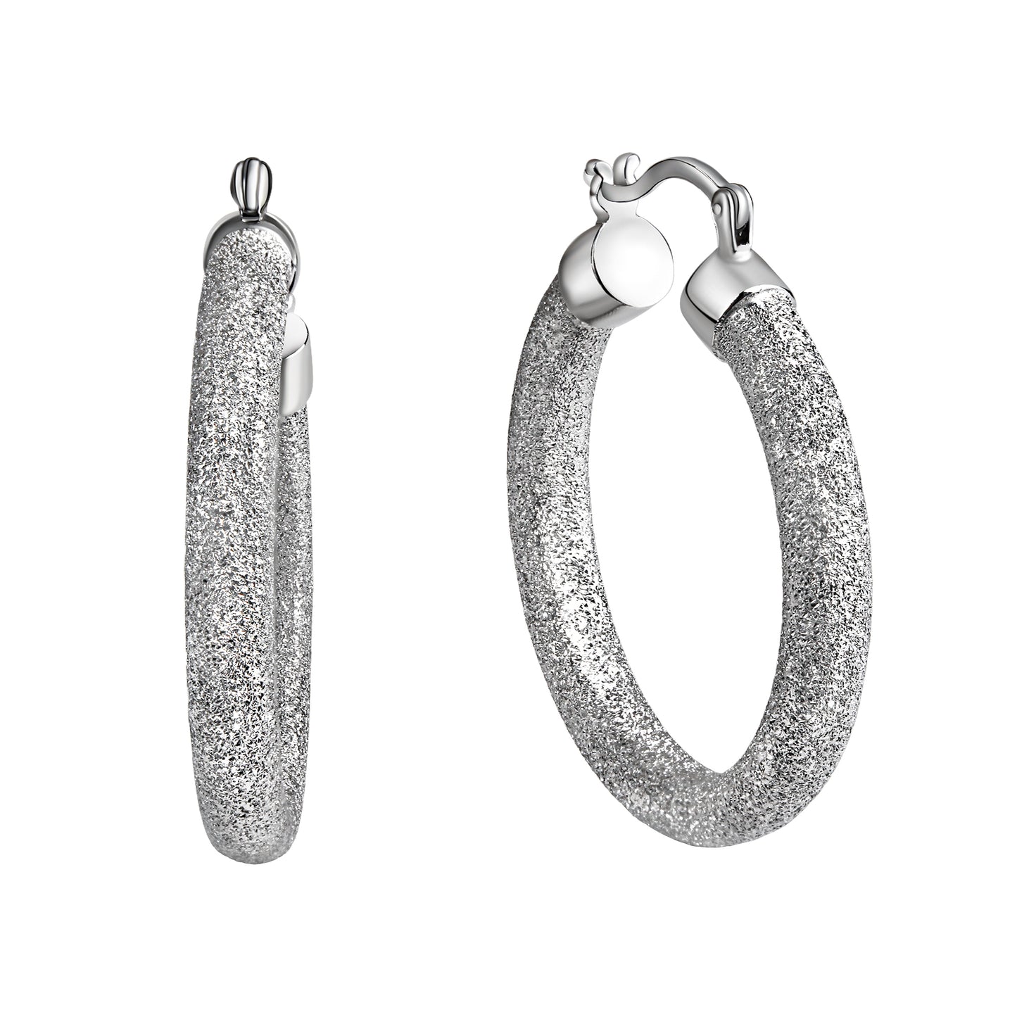 Creolen 925/- Sterling Silber rhodiniert 3cm ohne Stein