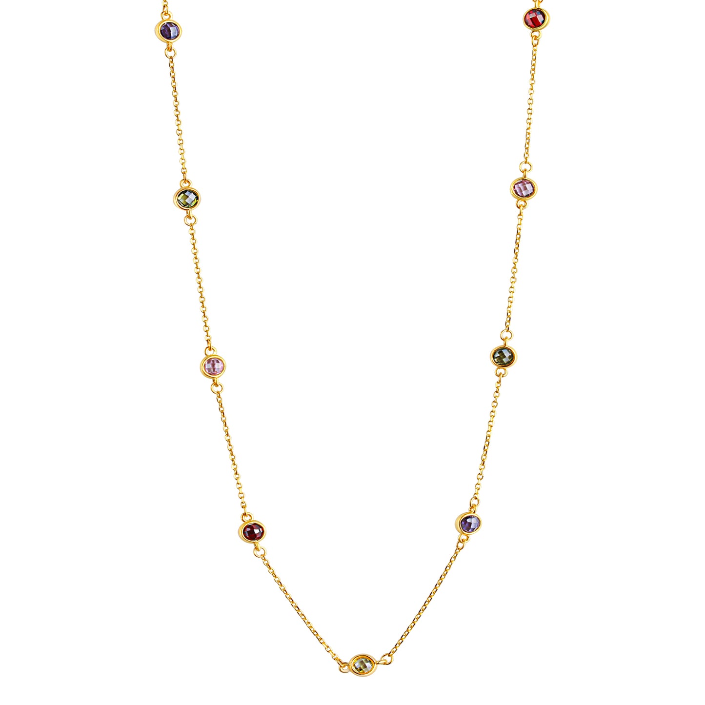 Halskette Ankerkette 375/- Gold vergoldet 45,0cm Zirkonia