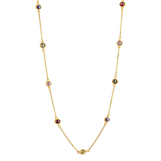 Halskette Ankerkette 375/- Gold vergoldet 45,0cm Zirkonia