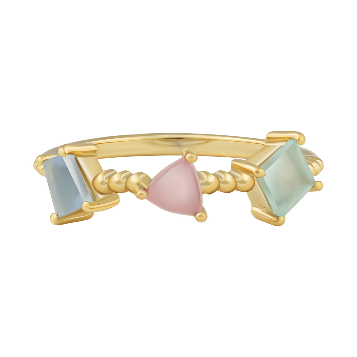 cai Ring 925/- Sterling Silber vergoldet Chalcedon