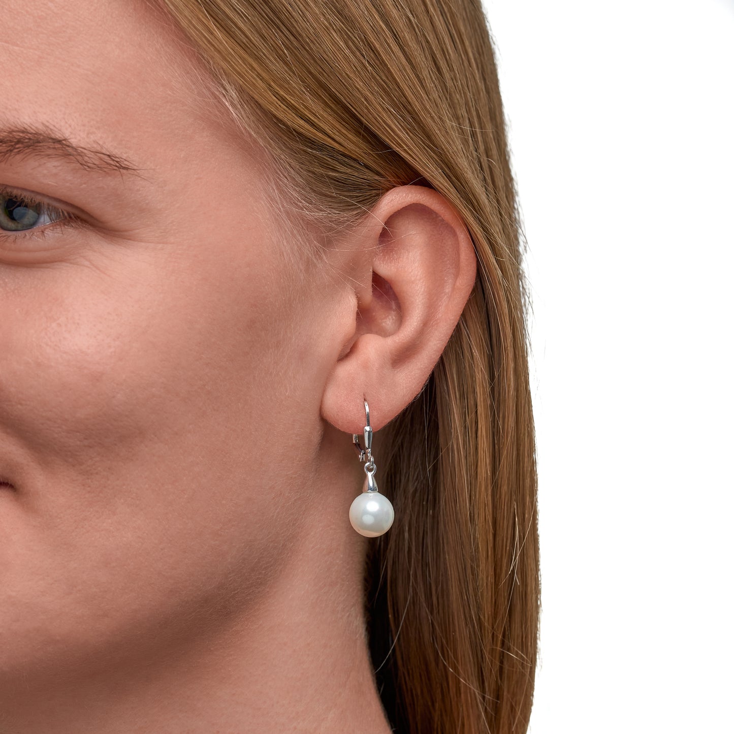 Ohrringe 925/- Sterling Silber 3,1cm Muschelkernperle