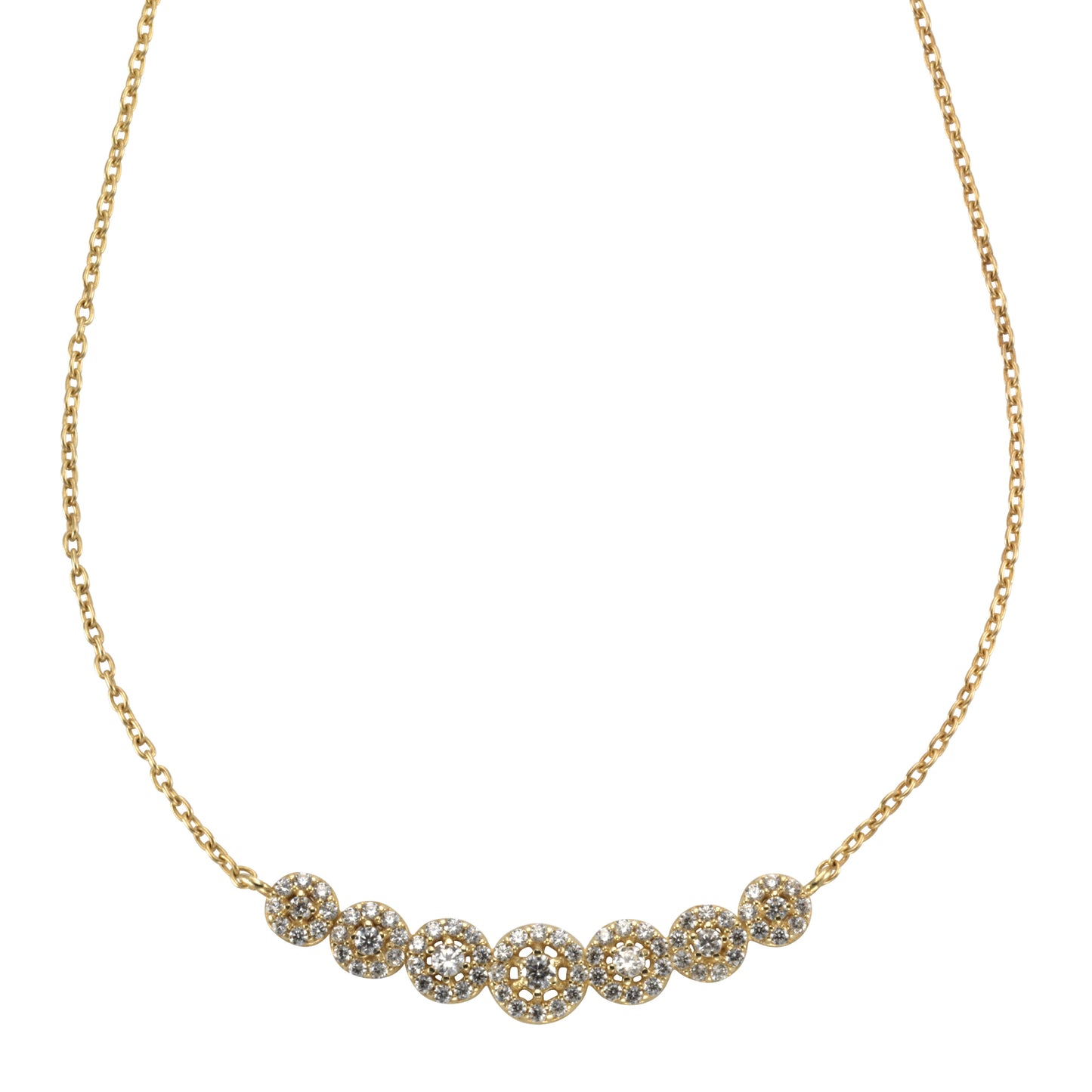 Halskette Ankerkette 585/- Gold rhodiniert (teil) 45,0cm Zirkonia