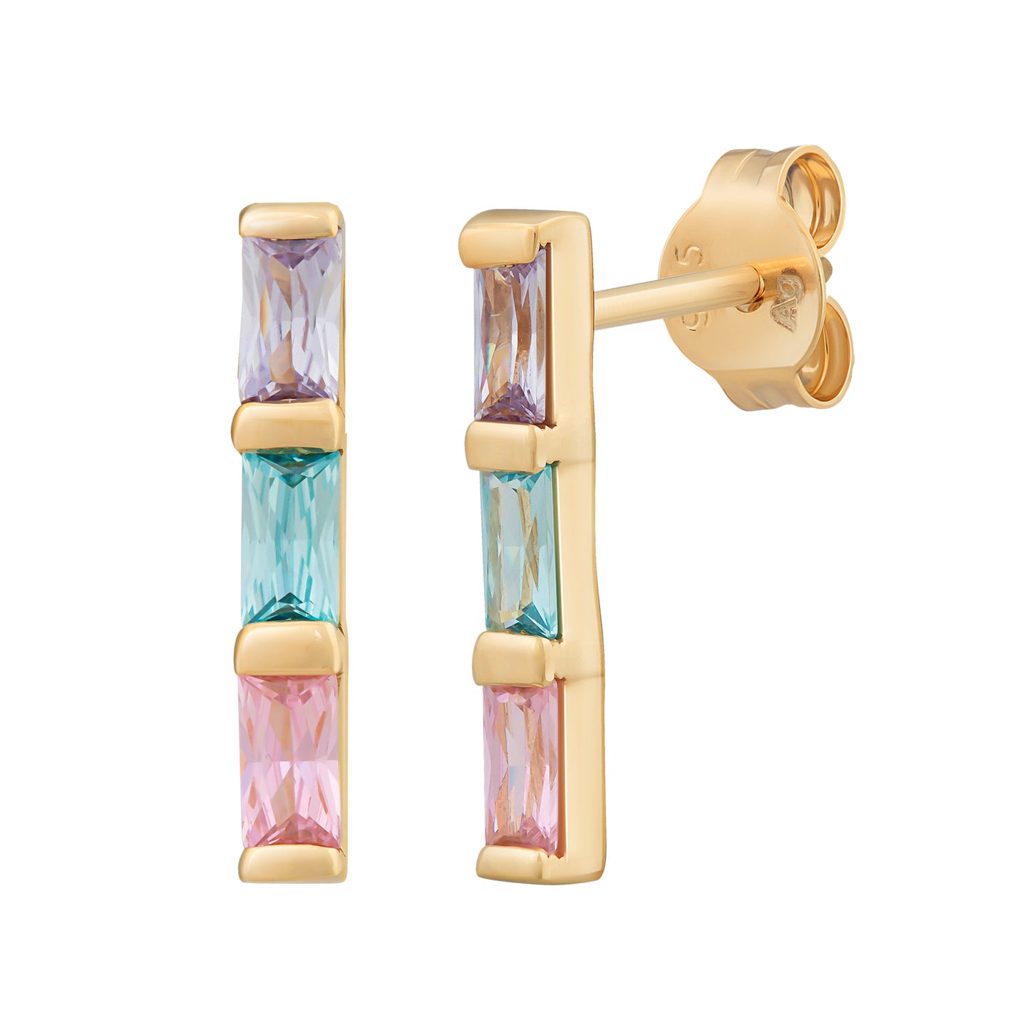 cai Ohrstecker 925/- Sterling Silber vergoldet 1,4cm Zirkonia