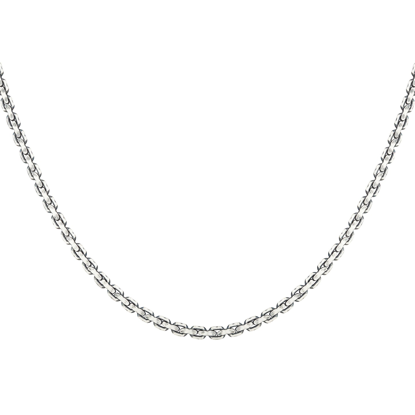 cai Kette 925 Sterling Silber oxidiert Ankerkette Panzerkette 925/- Sterling Silber rhodiniert 50cm ohne Stein