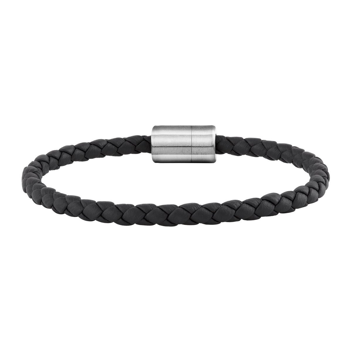 cai Armband Leder olivenblattgegerbt  schwarz Stahl Lederarmband Edelstahl 21cm