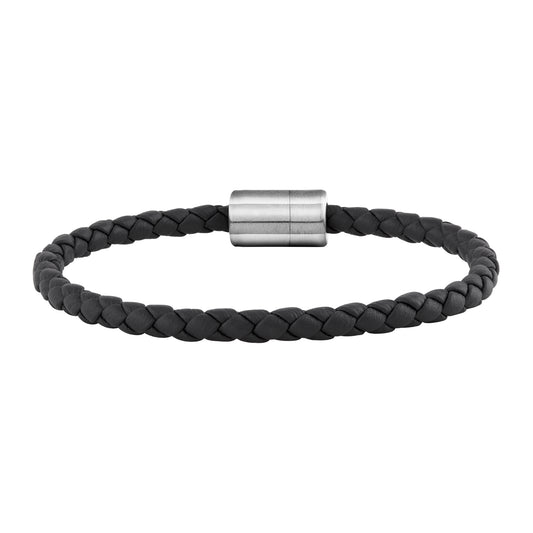 cai Armband Leder olivenblattgegerbt  schwarz Stahl Lederarmband Edelstahl 21cm