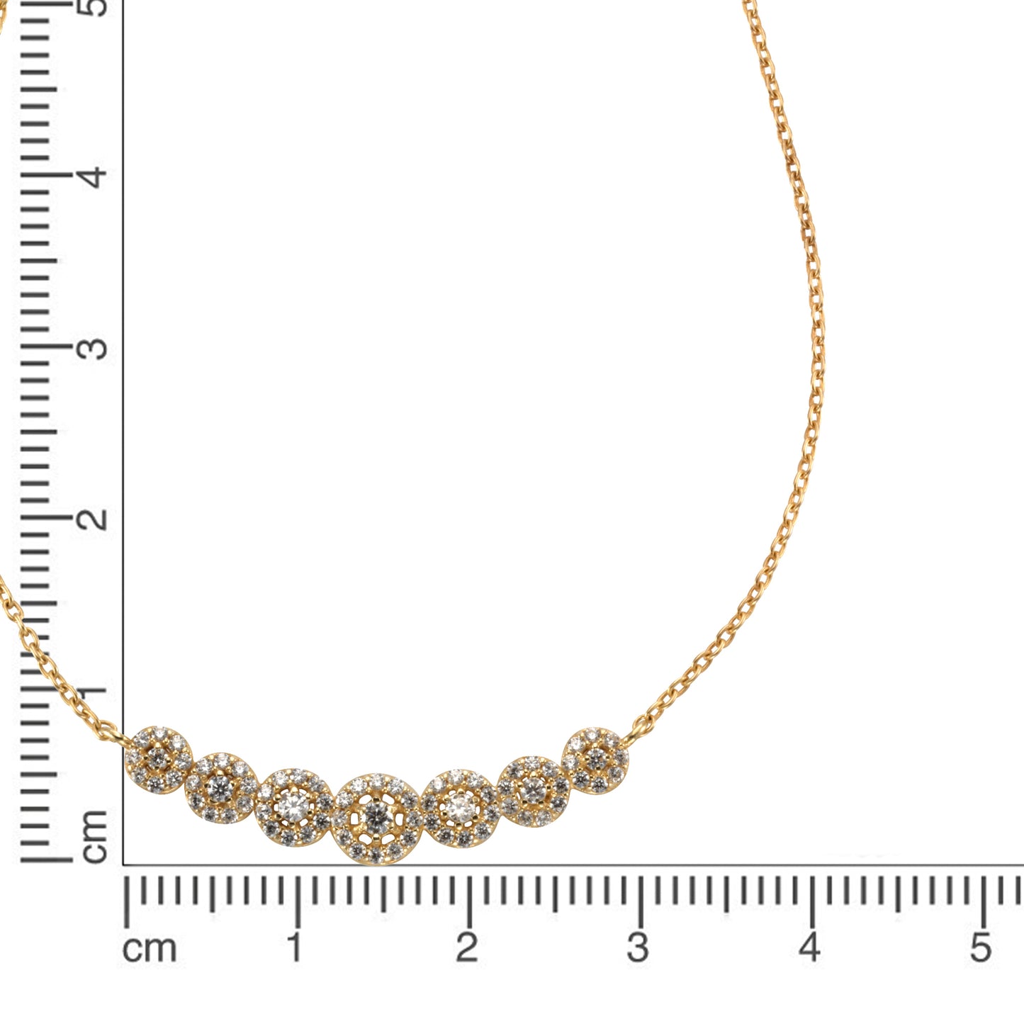 Halskette Ankerkette 585/- Gold rhodiniert (teil) 45,0cm Zirkonia