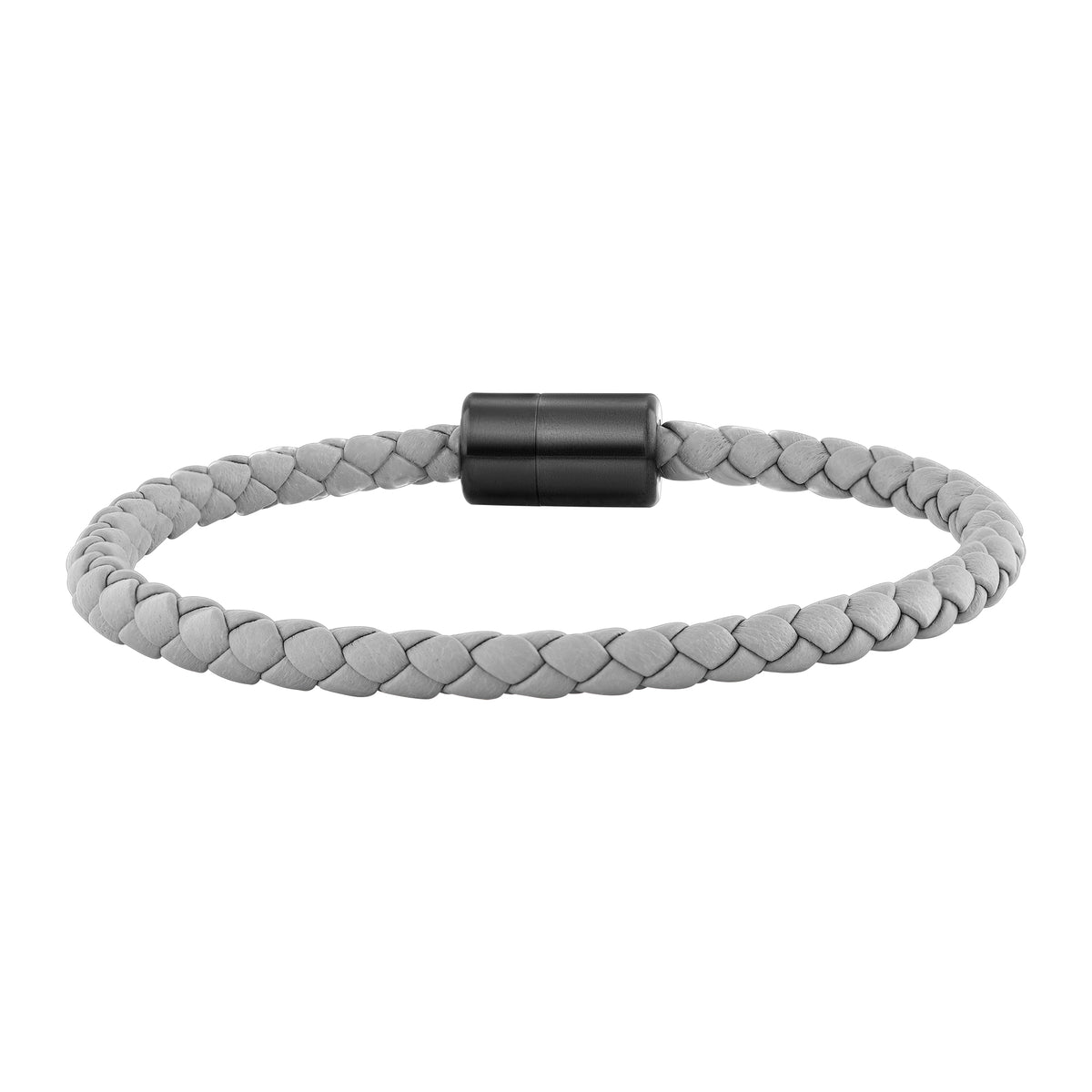 cai Armband Leder olivenblattgegerbt  grau schwarz Lederarmband Edelstahl rhodiniert 21cm