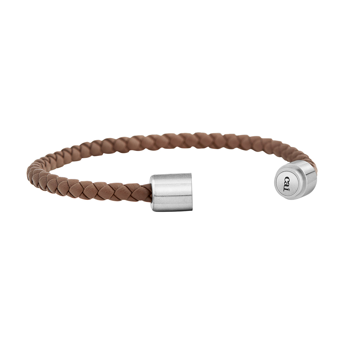 cai Armband Leder olivenblattgegerbt  braun Stahl Lederarmband Edelstahl 21cm