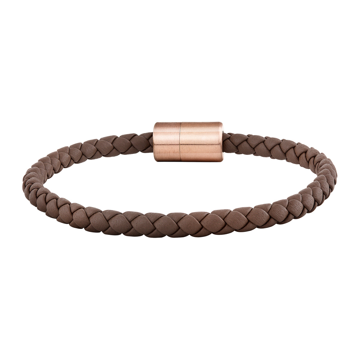 cai Armband Leder olivenblattgegerbt  braun rosé Lederarmband Edelstahl 21cm
