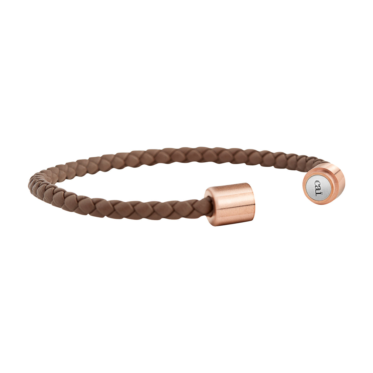 cai Armband Leder olivenblattgegerbt  braun rosé Lederarmband Edelstahl 21cm