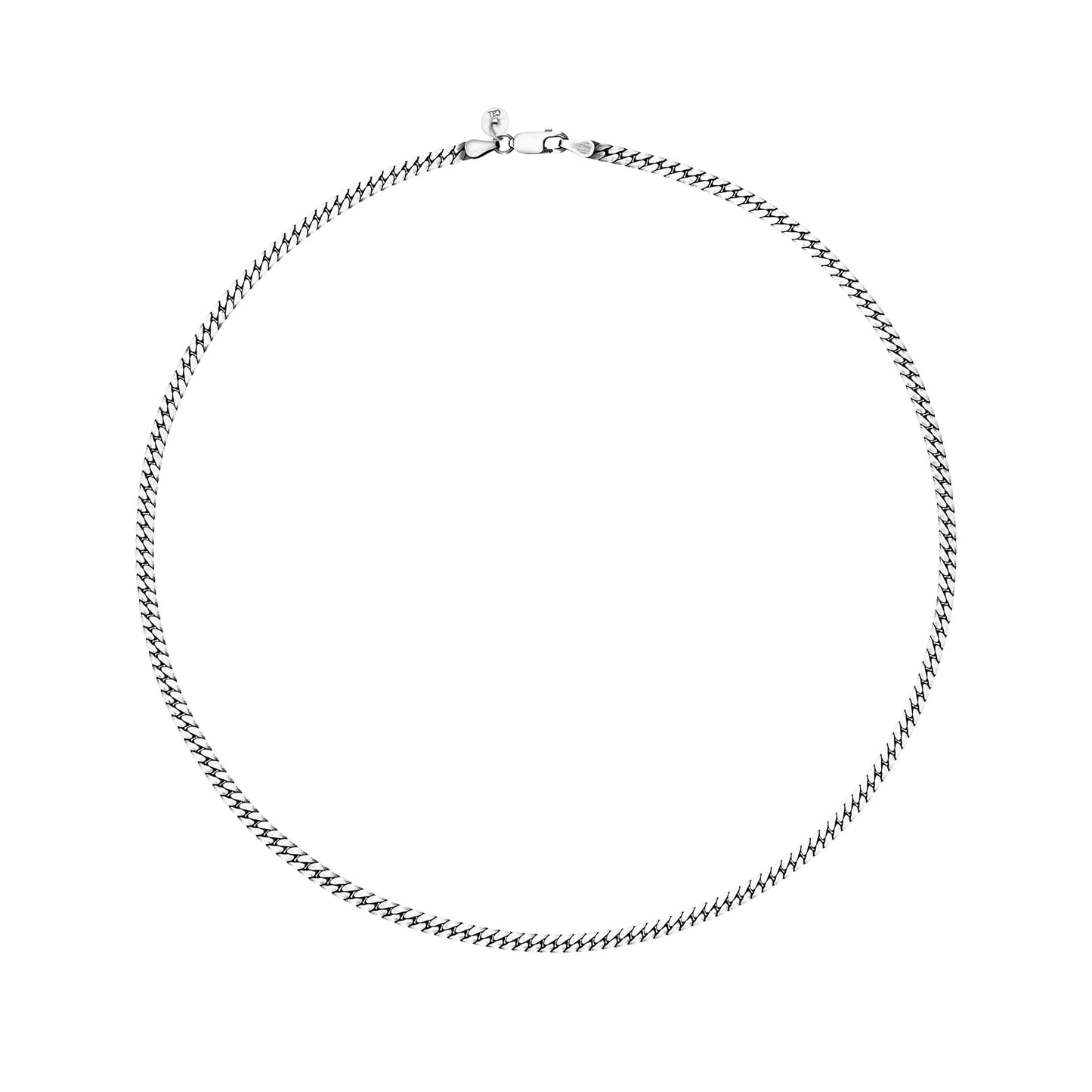 cai Kette 925 Sterling Silber oxidiert Panzer Kette Panzerkette 925/- Sterling Silber rhodiniert 60cm ohne Stein